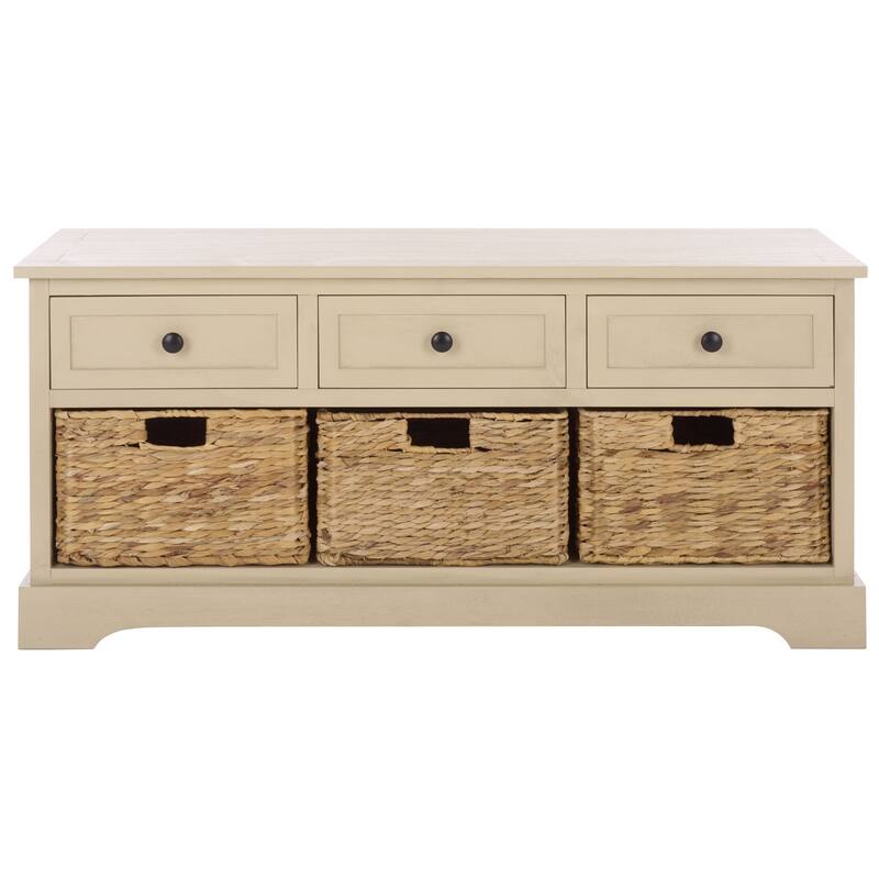 SAFAVIEH Ara Grey 3-Drawer Storage Unit - 42.1" x 15.4" x 19.7" - 42"W x 15"D x 20"H - Sand