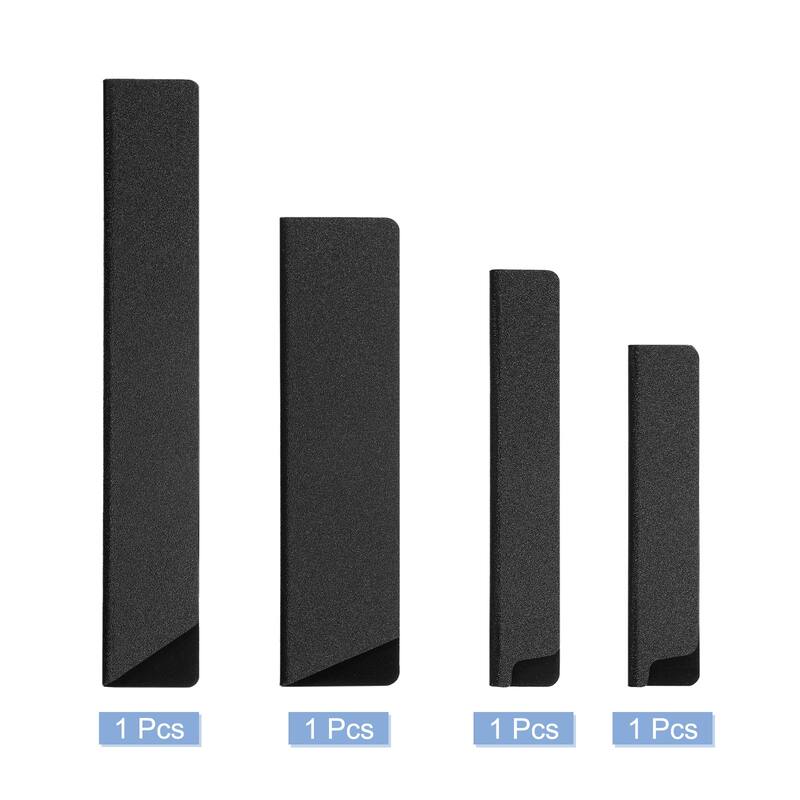4Pcs Set Knife Edge Guards ABS Knife Cover Sleeves Knife Blade Protector - Black
