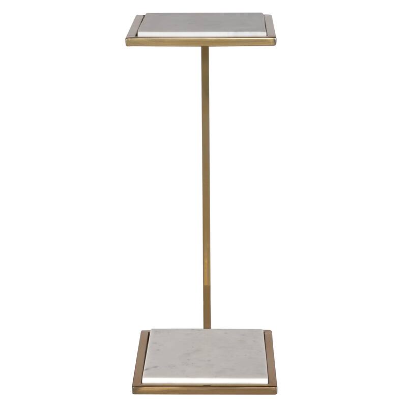 Uttermost Elevate White Marble Drink Table 10"W x 20"H x 8"D Bed Bath & Beyond 39975060