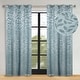 preview thumbnail 83 of 124, Superior Leaves Machine Washable Room Darkening Grommet Blackout Curtains, Set of 2 70" x 84" - Green Lily