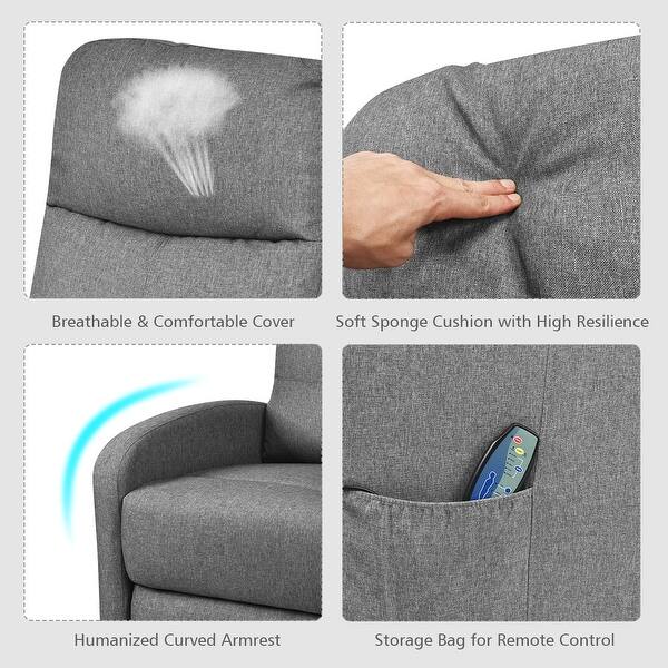 Shop Costway Massage Fabric Recliner Chair Single Sofa Home