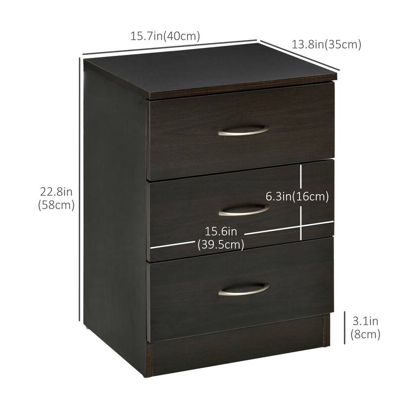 Nightstand With 3 Drawers And Storage Stand