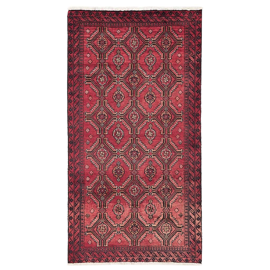 ECARPETGALLERY Hand-knotted Teimani Red Wool Rug - 2'11 x 5'7