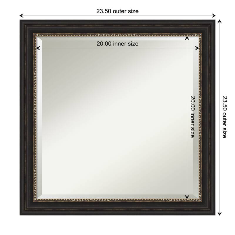 Beveled Wall Mirror - Accent Bronze Narrow Frame - Accent Bronze Narrow - 23.5 x 23.5-inch