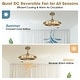 preview thumbnail 8 of 12, 27" Modern Gold ABS 3-blade Fandelier Bladeless Ceiling Fan with Light and Remote
