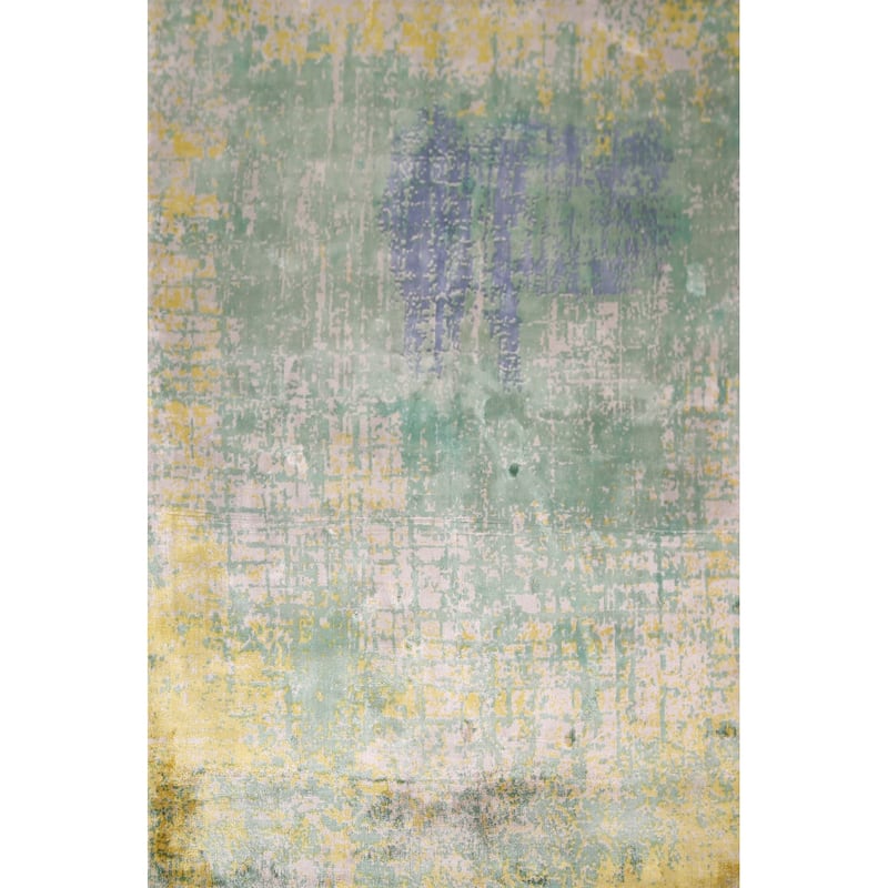 Contemporary Abstract Indian Accent Rug Handmade Wool Carpet - 4'5" X 6'5"