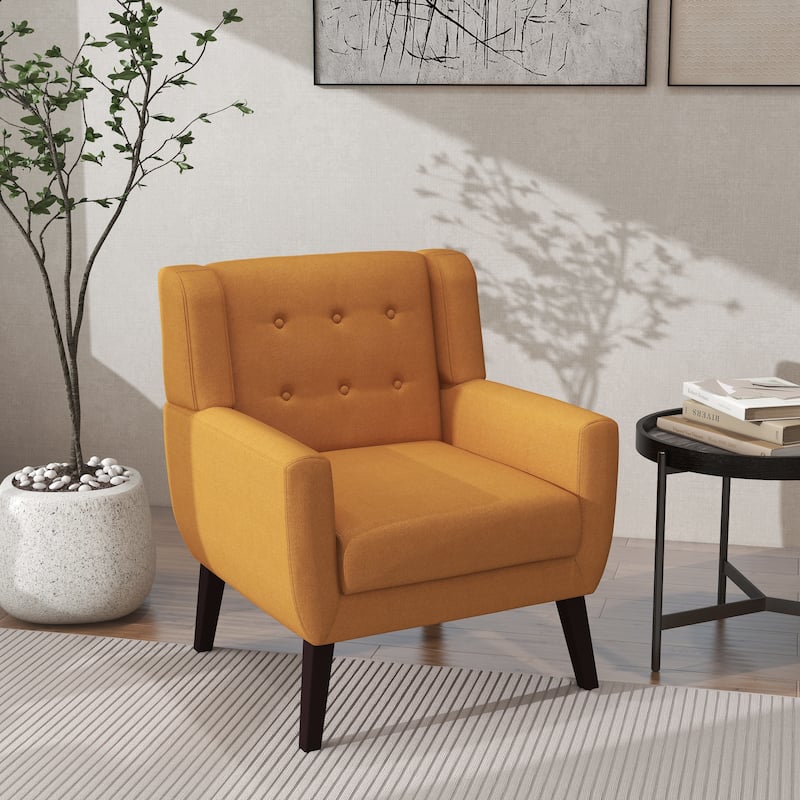 Cotton/ Linen Look Fabric Modern Accent Chair Armchair