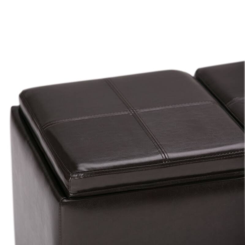 Modern Storage Ottoman for Living Room - Dark Brown