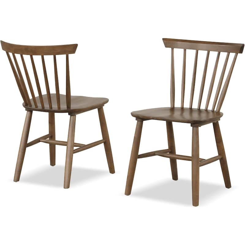 Mid Century Modern Walnut Finish Wooden Chairs Set