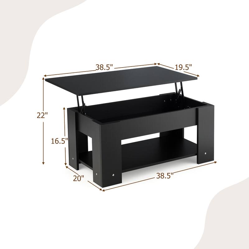 Costway Lift Top Coffee Table Modern Accent Table w/Hidden Storage - See Details