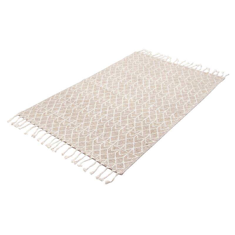 ECARPETGALLERY Braid weave Sienna Taupe Wool Rug - 4'11 x 7'10