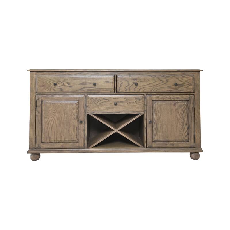 Colonial Oak 72" 3-Drawer Sideboard, Weathered Chestnut