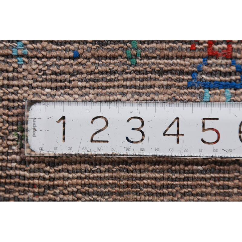 Hand Knotted Oriental 100% Wool Carpet Tribal Animal Pictorial Brown Gabbeh Runner Rug - 11' 9'' X 2' 7''