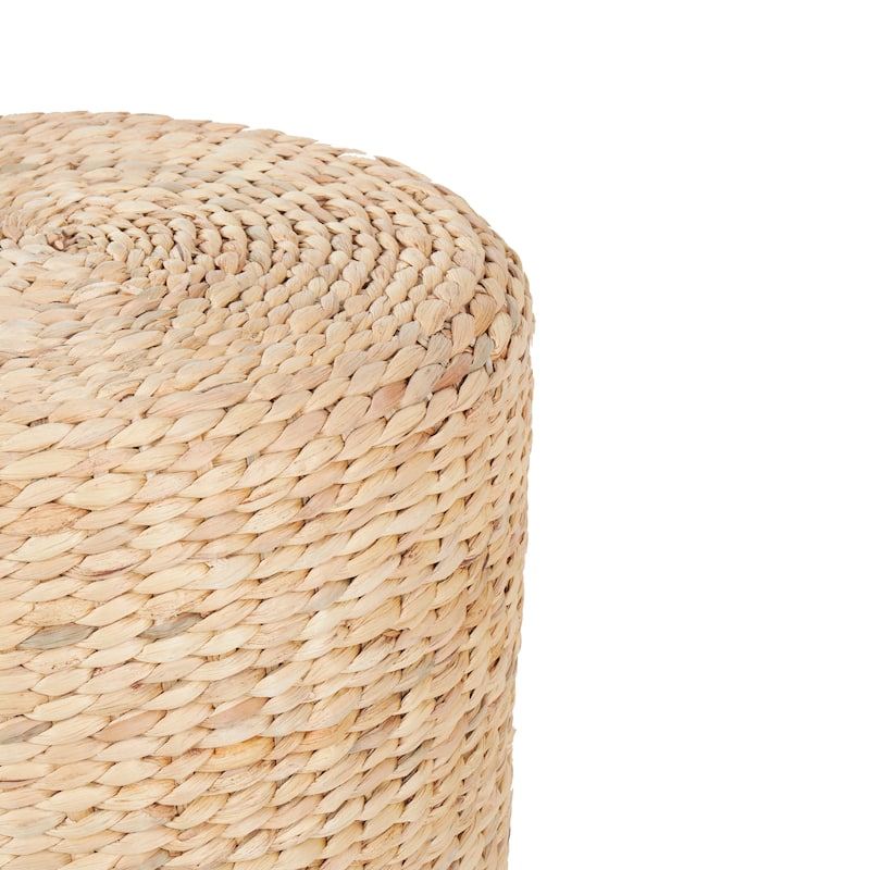Brown Seagrass Handmade Woven Drum Accent Table