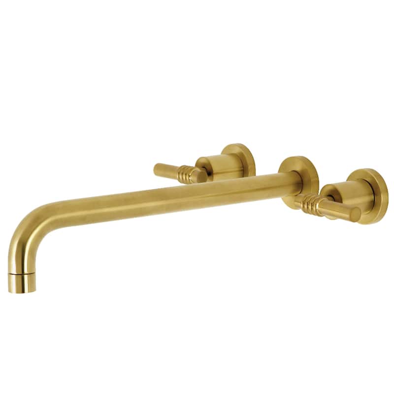 Milano 3-Hole Wall Mount Roman Tub Faucet - Brushed Brass