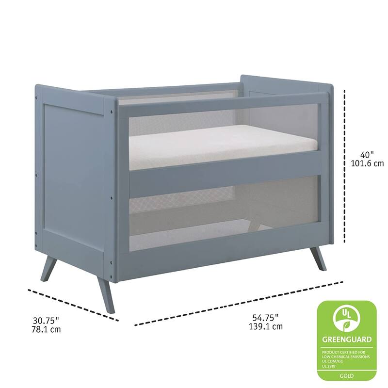 BreathableBaby Breathable Mesh 3-in-1 Convertible Crib, Greenguard Gold Certified