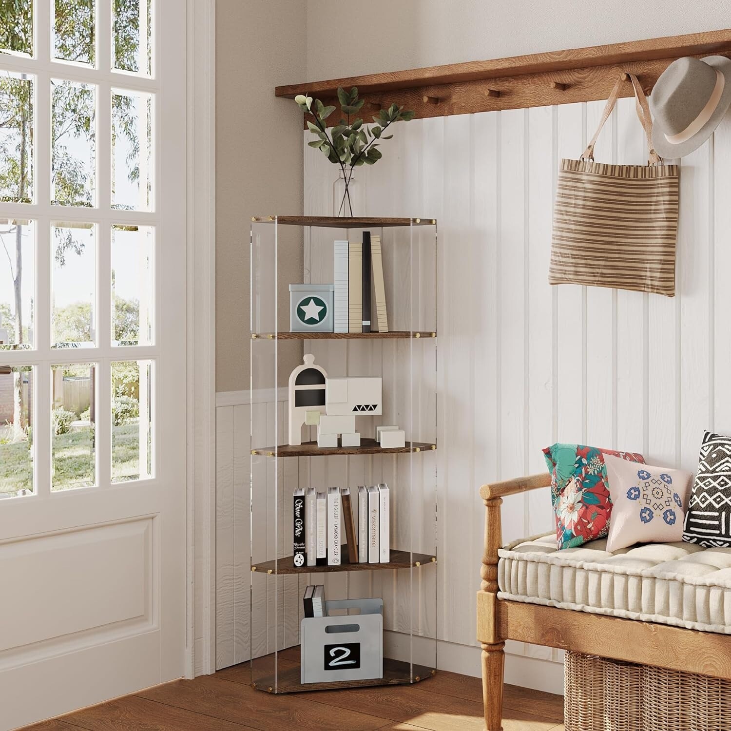 Sttoraboks 4 Tier Corner Shelf, Open Corner Display Shelf