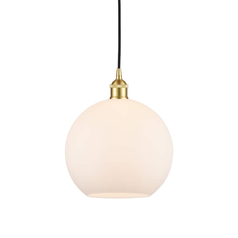 Innovations Lighting 616-1P-13-10 Athens Pendant Athens 10" Wide - Satin Gold / Matte White