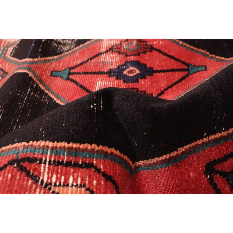 ECARPETGALLERY Hand-knotted Antalya Vintage Dark Navy, Red Wool Rug - 4'0 x 10'0