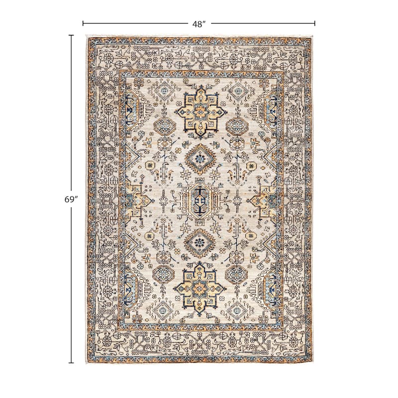 Serapi One-of-a-Kind Hand-Knotted Area Rug - Gray - 4' 0" x 5' 9"