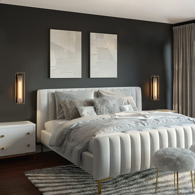 Modern Gold 1-Light Wall Sconce Lighting Frosted Glass Bathroom Vanity Lights