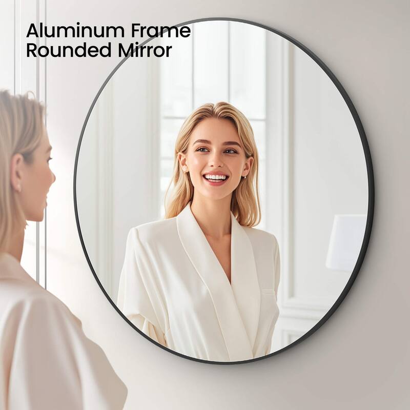 36 Inch Shatterproof Wall Mount Metal Frame Mirror