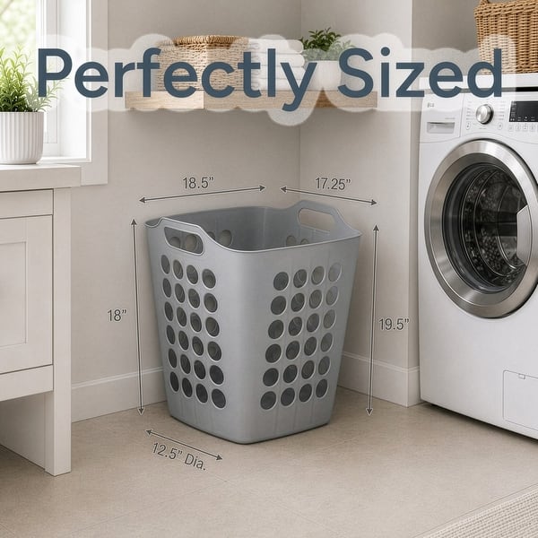 Flexible Plastic Laundry Basket - Square Storage Hamper with Side Handles for Easy Carrying - 50 Litter - On Sale - Bed Bath & Beyond