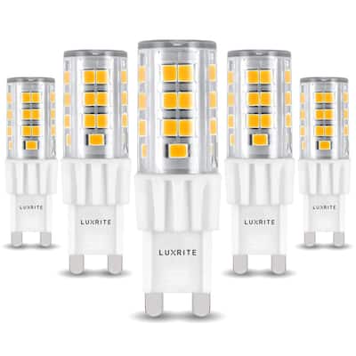Luxrite G9 LED Bulb, 50W Equivalent, 550 Lumens, Dimmable, 5W T4 Bulb, G9 Base (5 Pack)