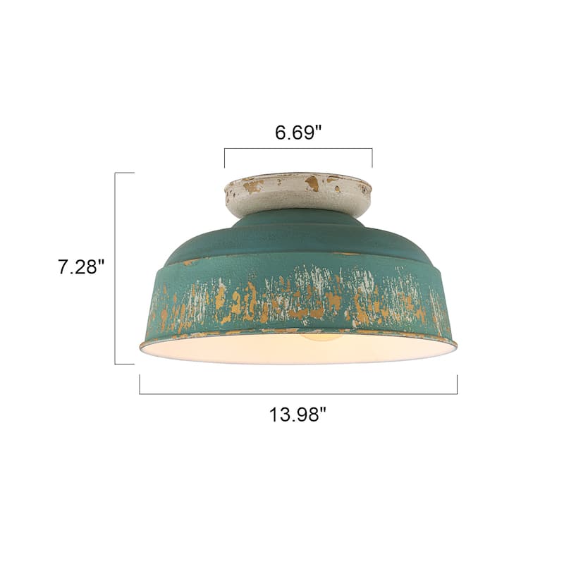 2-Light Farmhouse Semi Flush Mount Ceiling Light