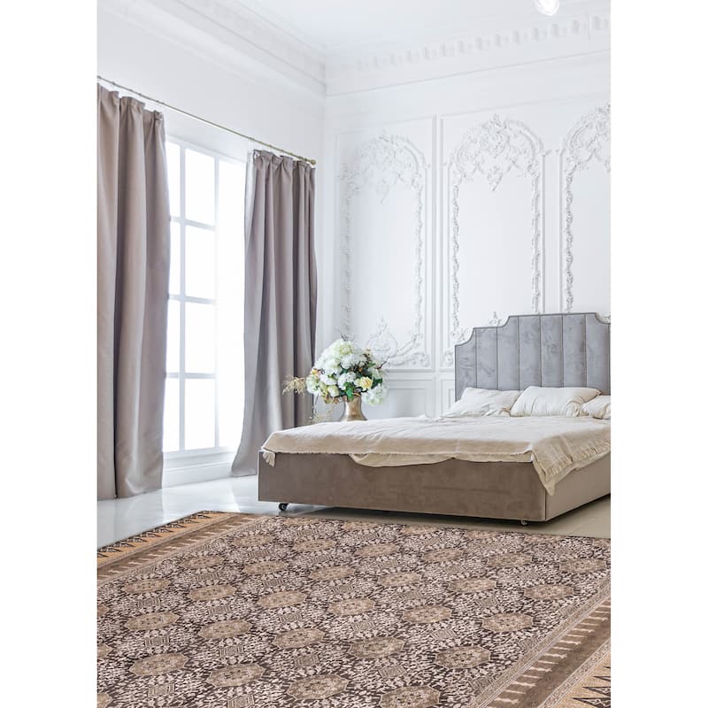 ECARPETGALLERY Hand-knotted Mirzapur Charcoal Silk, Wool Rug - 9'7 x 13'8