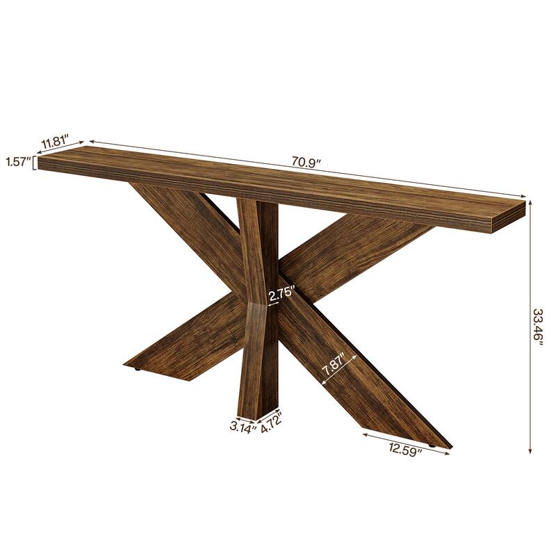 70.9-Inch Long Narrow Wood Console Table for Entryway