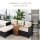 Wicker Patio Furniture Sets - 3 Piece Rattan Outdoor Sectional Sofa Set