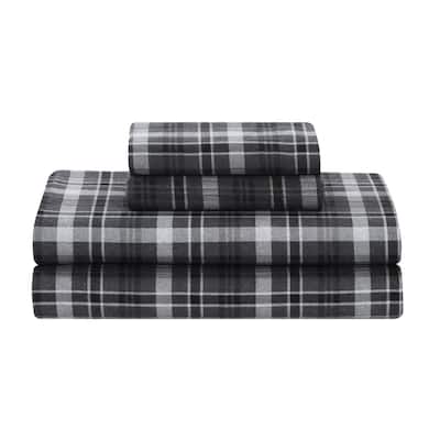 Feather & Stitch Cotton Flannel Sheets Set 4 Piece Bed Sheets Heavy Weight Bedding