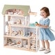 preview thumbnail 10 of 8, Costway Kids Wooden Dollhouse 4-Story Modern Doll House with 33Pcs - as pic shows - See Details