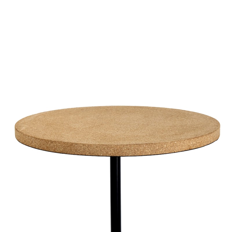 Evelyn 23.5" Metal/Cork Round End Table, by JONATHAN Y