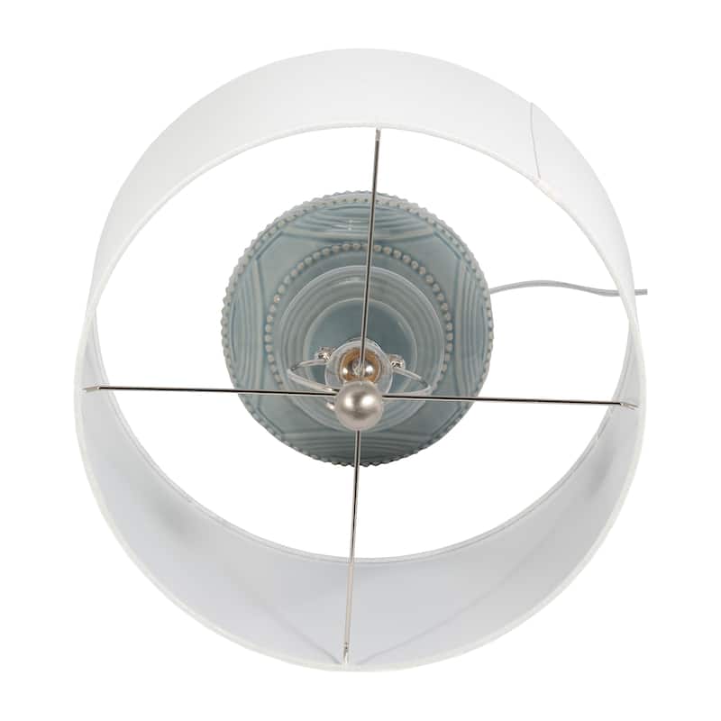 Sagebrook Home Ceramic 28" Bottle Table Lamp, Metal Base, Linen Shade, Stylish Lighting - 16" x 16" x 28"