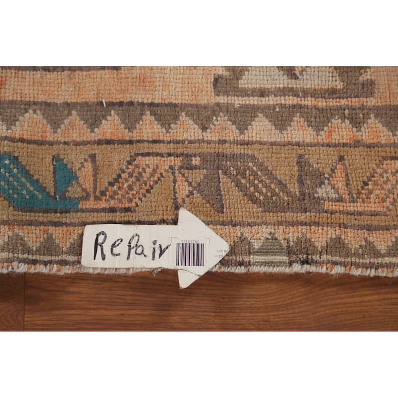 Ardebil Persian Vintage Runner Rug Handmade Wool Carpet - 3'0"x 10'0"