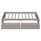 preview thumbnail 5 of 5, Twin Bed with 2 Drawers, Solid Wood, No Box Spring Needed ,Grey