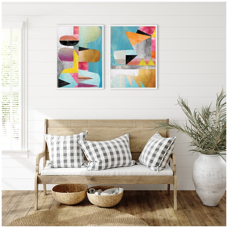 Kate and Laurel NC Objet 1 & 2 2 Piece Framed Canvas Wall Art Set by Nikki Chu