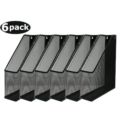 Mesh Steel Wall mount Hanging or Desktop Magazine Document Letter Mail File Holder 12 In. H 10 In. L 3 In. W, Pack of 6