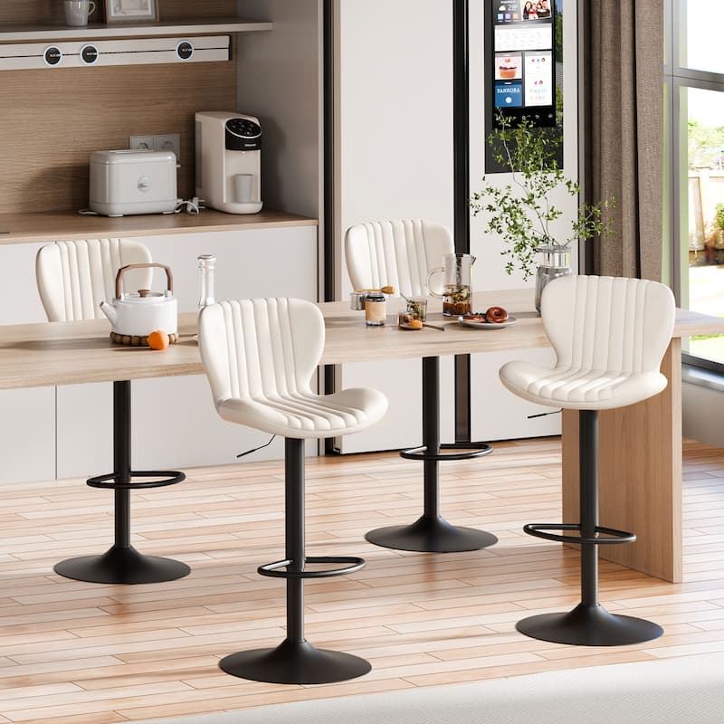 Futzca Swivel Bar Stools Set, 360 Degree Rotating Bar Stool with Adjustable Height, Set of 2