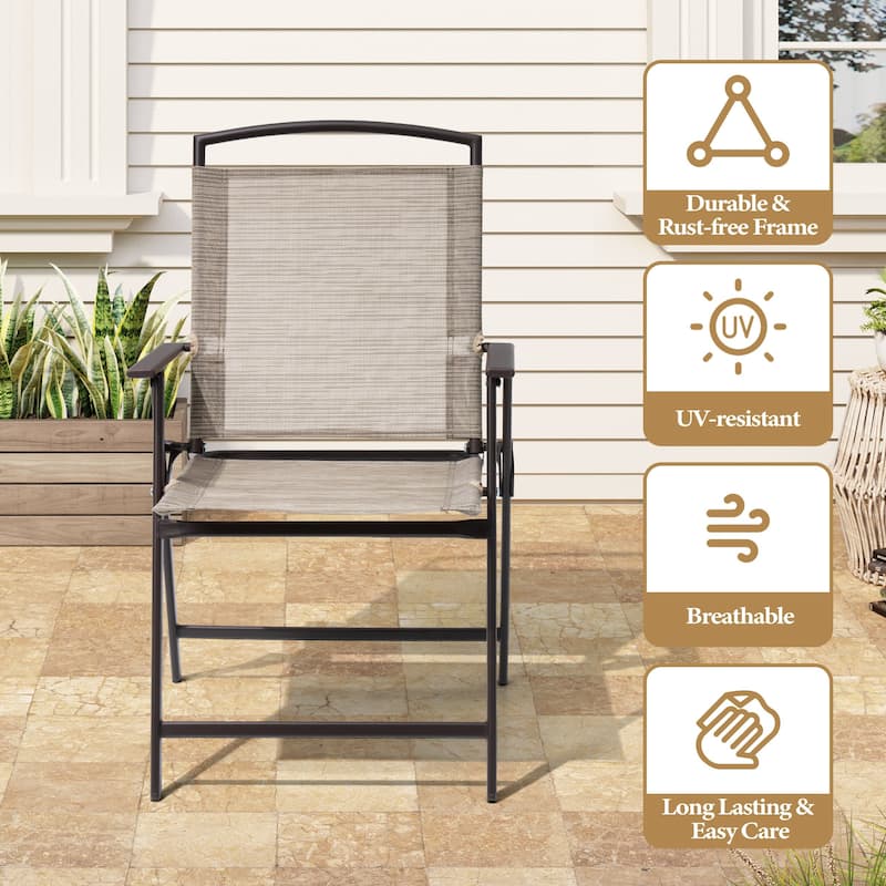 Set of 4 Patio Folding Chairs 4-Pack Dining Chairs