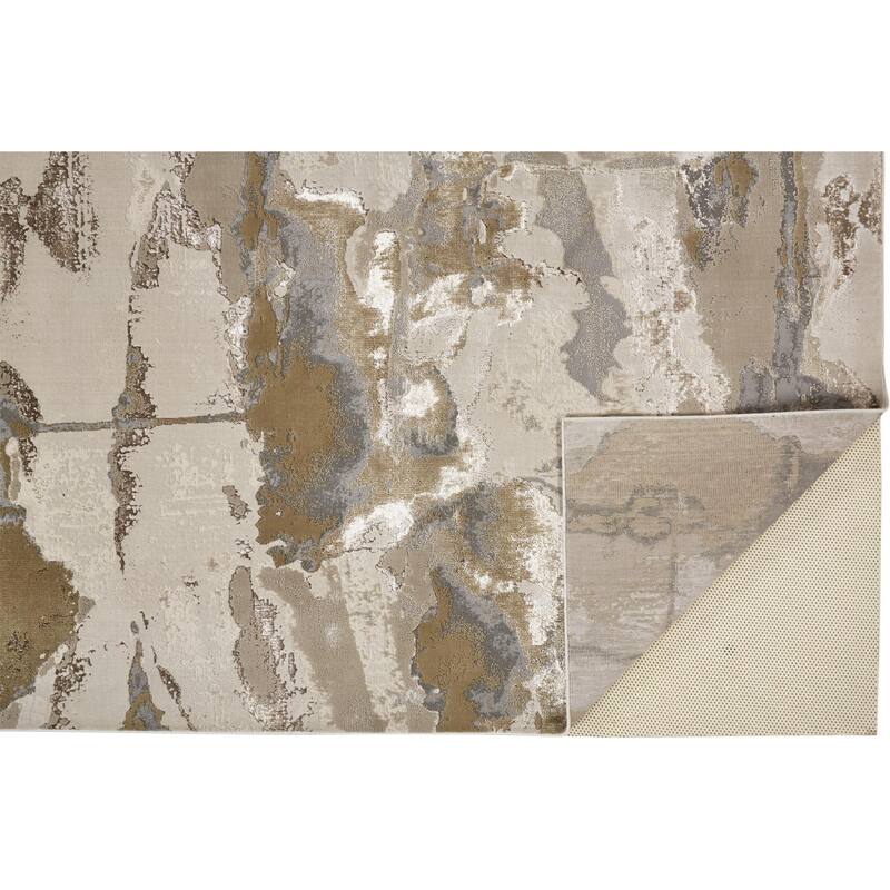Zezex Abstract Modern Non Skid Woven Area Rug By HomeRoots - 4' x 6'