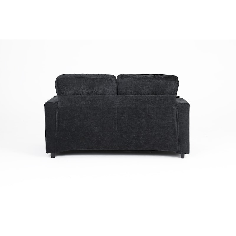 Sofa Bed with Pull-Out Straps, Velvet Sleeper Sofa with Side Storage Bags, Convertible Lounge Chaise Loveseat Daybed