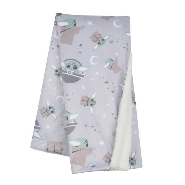 slide 2 of 5, Lambs & Ivy Star Wars Cozy Friends Baby Yoda/Grogu Fleece Baby Blanket