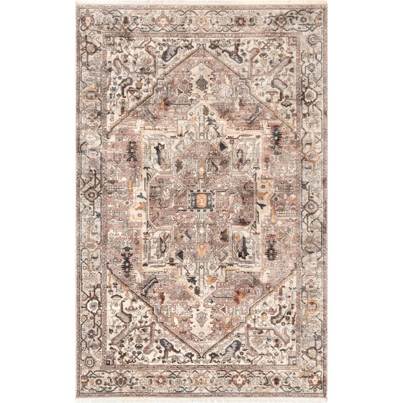 Nuloom Camila Faded Medallion Fringe Area Rug