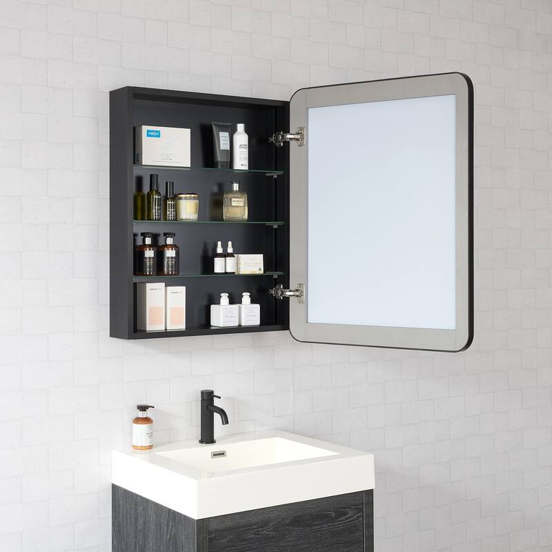 Talayuela Rectangular Aluminum Framed Medicine Cabinet with Mirror
