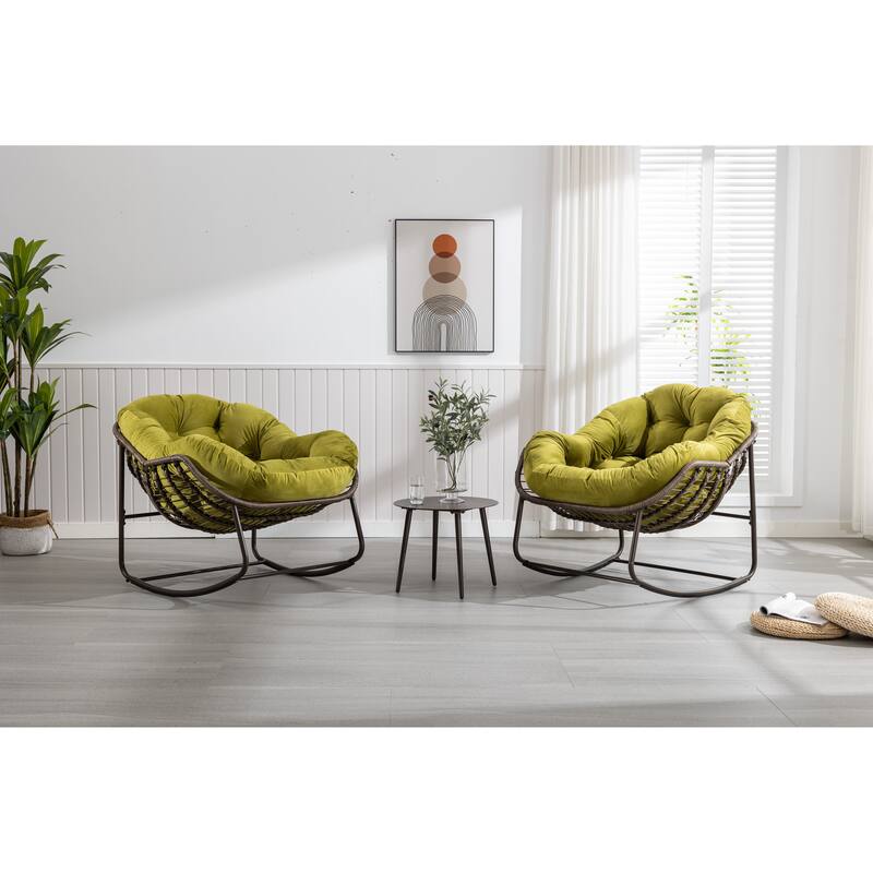 37.2" Rocking Chair with Steel Frame