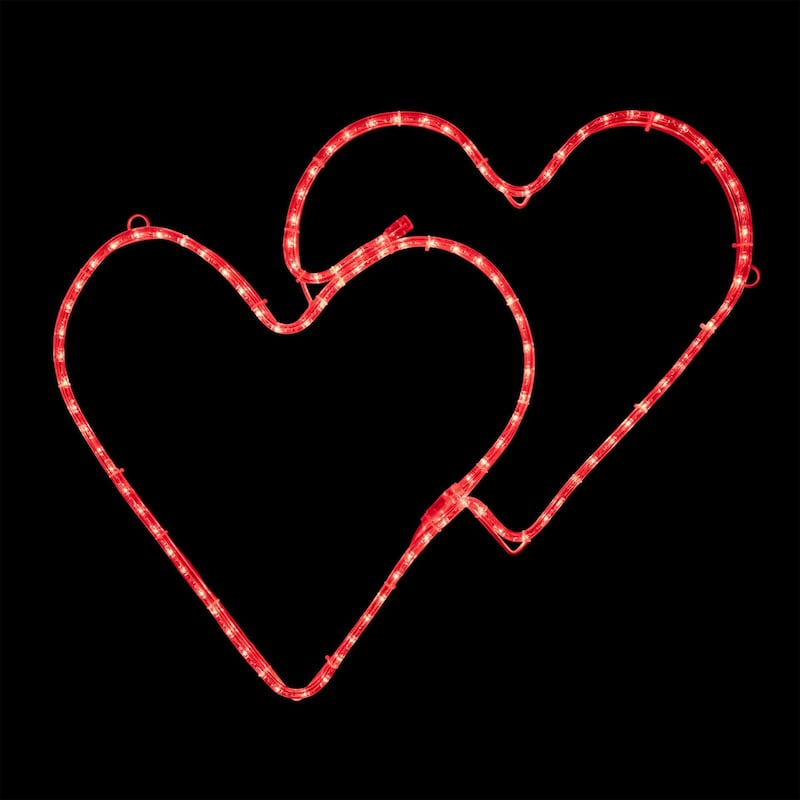 Novelty Lights LED Red Valentine's Day Heart Rope Light Motif Sculpture