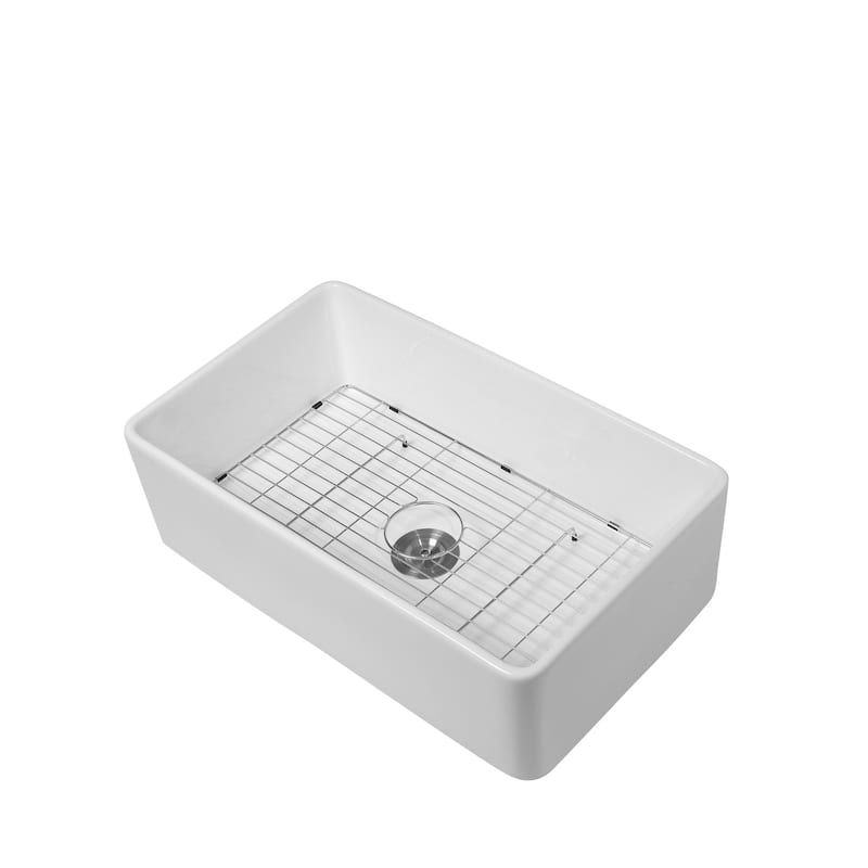 White Farmhouse Single Bowl Ceramic Kitchen Sink